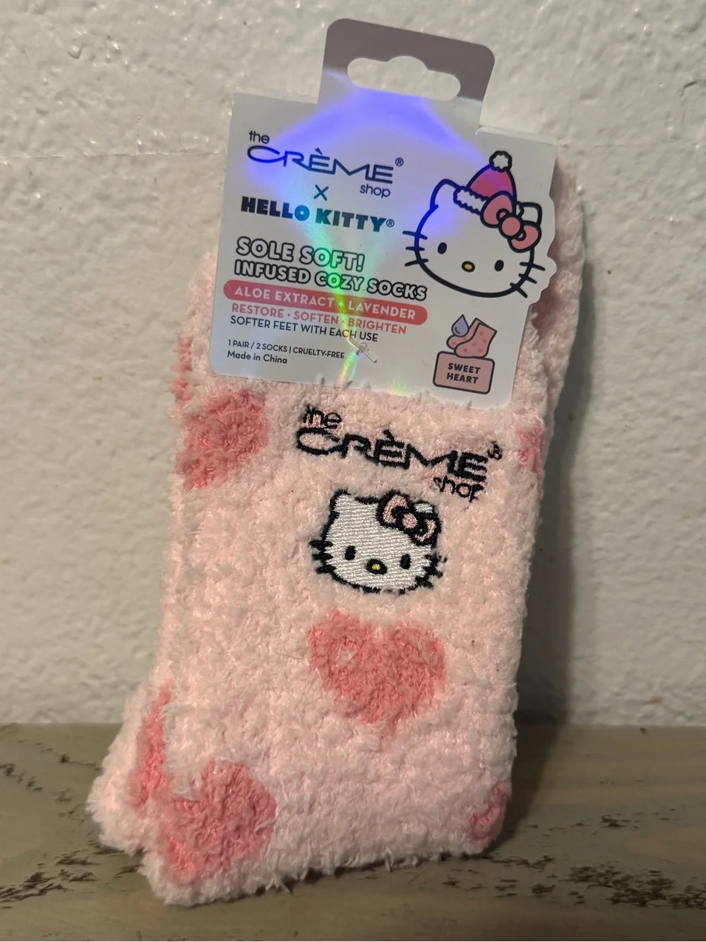 The Crème Shop x Hello Kitty Pink Cozy Kids Socks